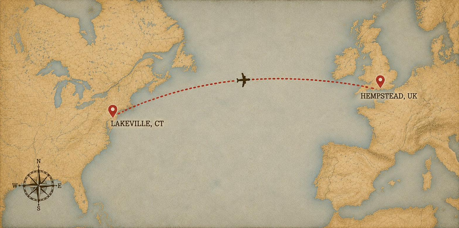 Lakeville to Hempstead map