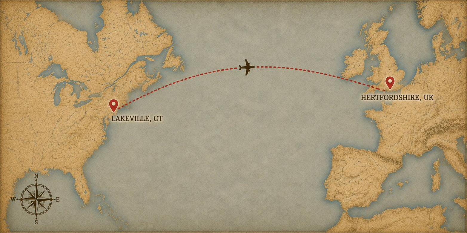 Lakeville to Hertfordshire map