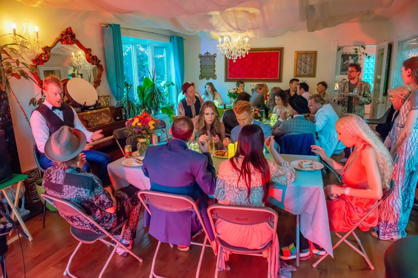 The dinner table from above