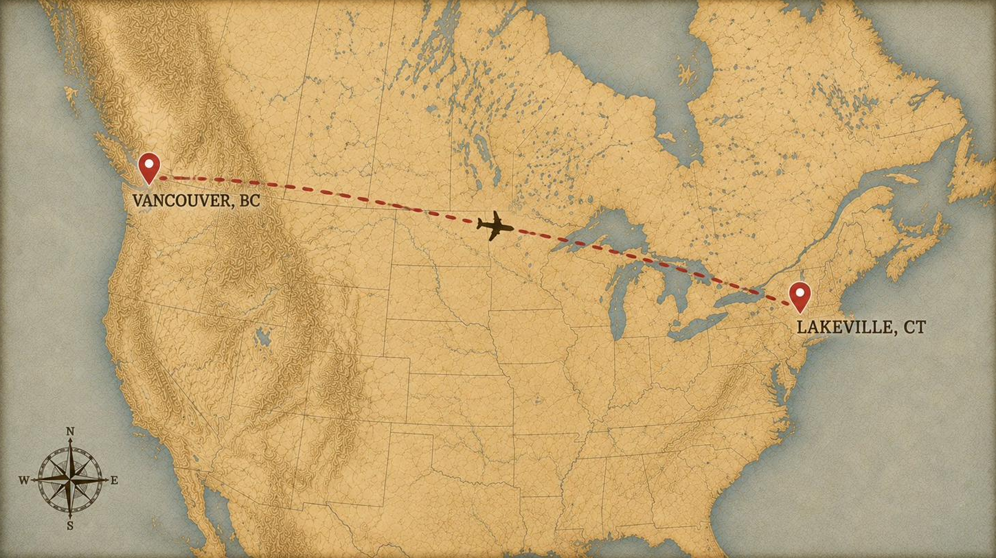 Vancouver to Lakeville map